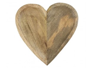 Miska ve tvaru srdce z mangového dřeva Mango Heart XL - 30*30*2,5 cm