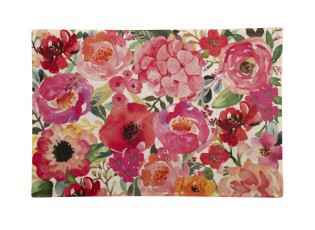 Barevná rohožka s červenými a růžovými květy Fleury Poppy - 75*50*1cm