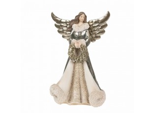 Dekorace socha Anděl s věncem - 15*10*24 cm