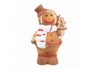 Hnědá vánoční dekorace Perníček Gingerbread - 9*6*15 cm