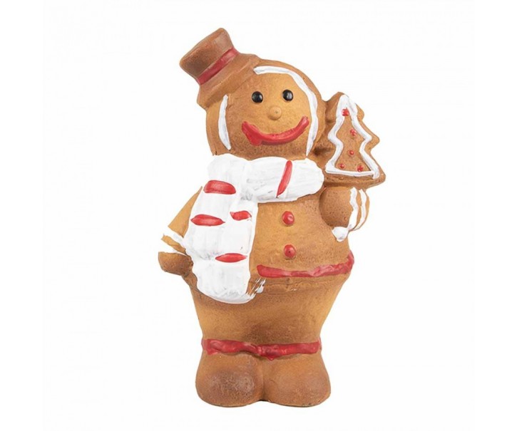 Hnědá vánoční dekorace Perníček Gingerbread - 9*6*15 cm