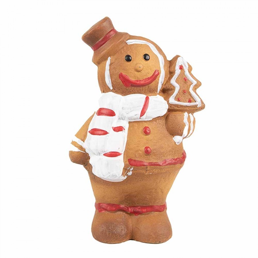 Hnědá vánoční dekorace Perníček Gingerbread - 9*6*15 cm
