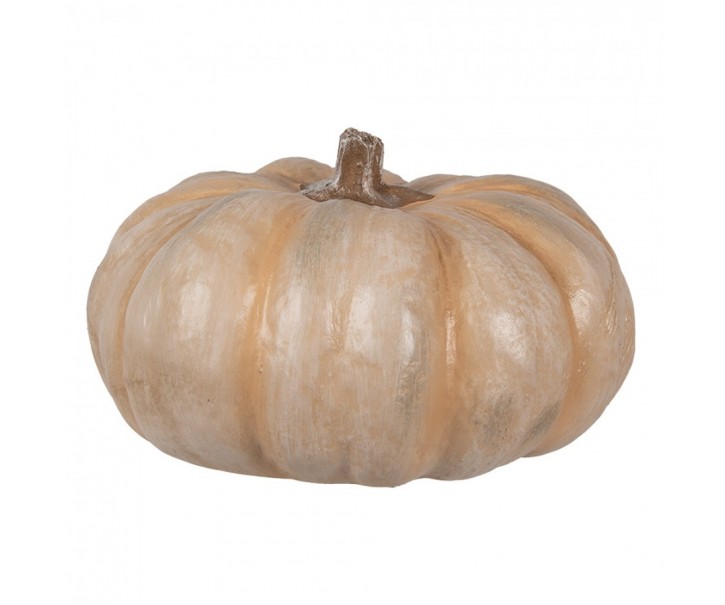 Béžová antik dekorace dýně Pumpkin Carbassa - Ø 22*13 cm 