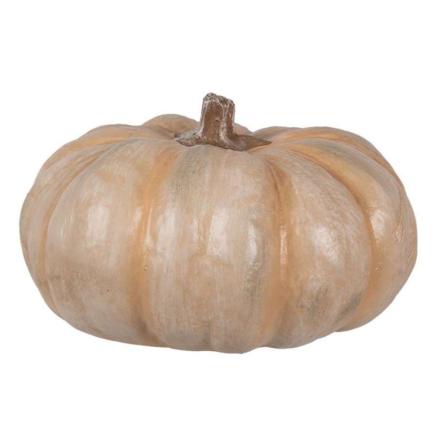 Béžová antik dekorace dýně Pumpkin Carbassa - Ø 22*13 cm 