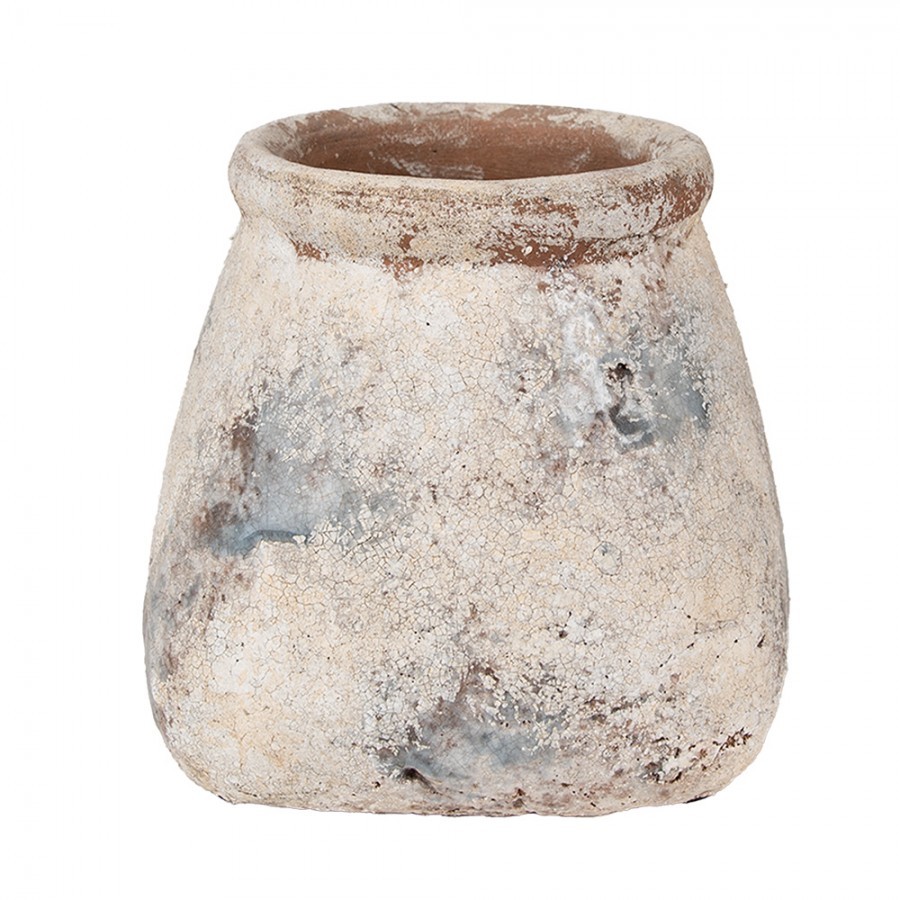 Dekorativní béžový antik terakotový květináč Teracci L - 18*18*17 cm