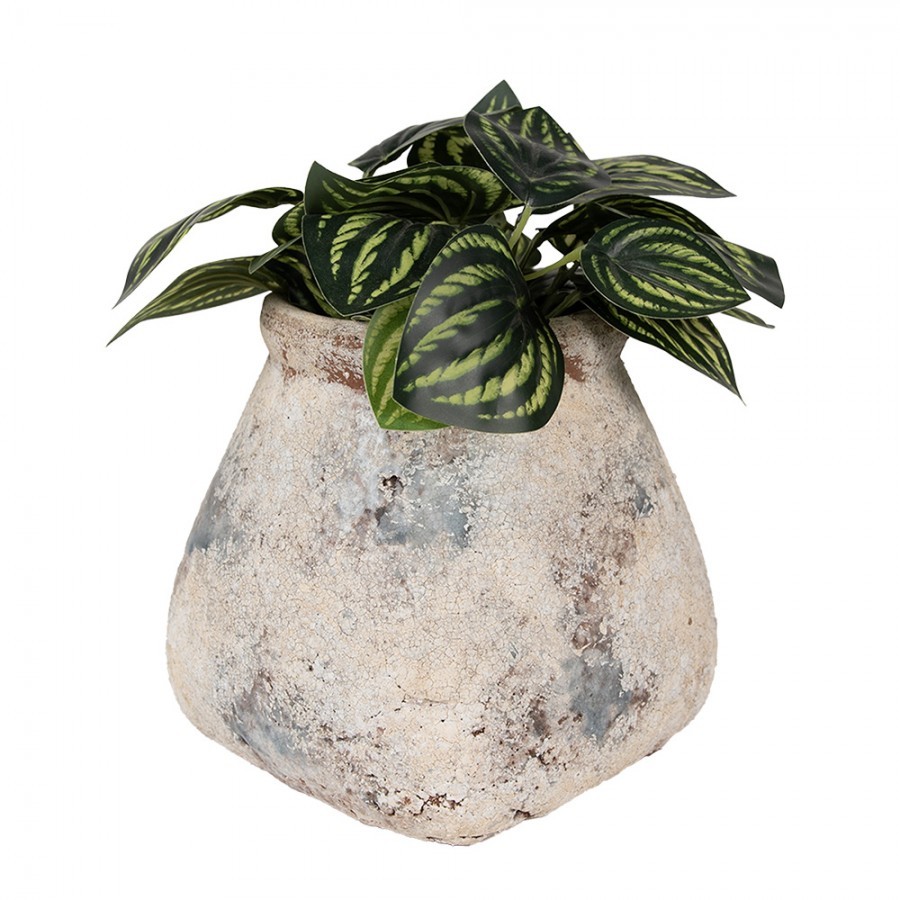 Dekorativní béžový antik terakotový květináč Teracci L - 18*18*17 cm