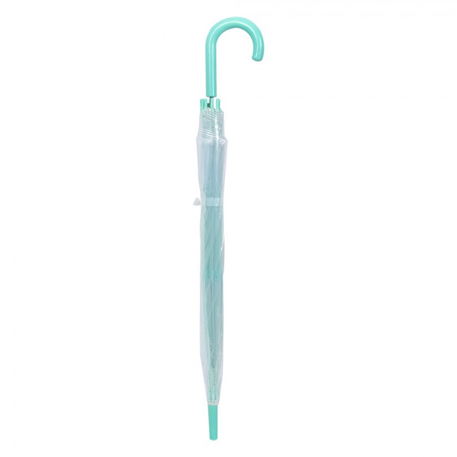 Transparetní deštník se zeleným držadlem pro dospělé - Ø 98*82 cm