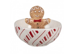 Bílá keramická miska Perníček Gingerbread - Ø 12*6 cm / 250 ml