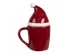 Červený keramický hrnek s čepkou Santa Candy - 12*9*17 cm / 300 ml Clayre & Eef