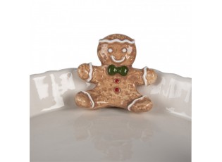 Bílá keramická mísa Perníček Gingerbread - Ø 23*3*7 cm