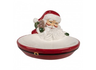 Dekorační keramická miska Santa Claus s perníčkem - 16*19*3 / 10 cm