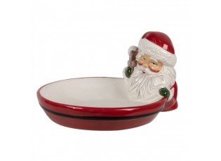 Dekorační keramická miska Santa Claus s perníčkem - 16*19*3 / 10 cm