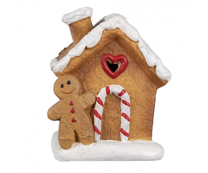 Keramická perníková chaloupka s perníčkem Gingerbread House - 11*7*16 cm