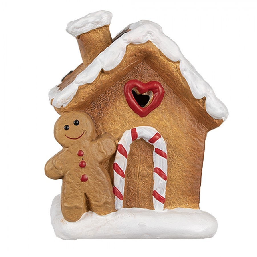 Keramická perníková chaloupka s perníčkem Gingerbread House - 11*7*16 cm