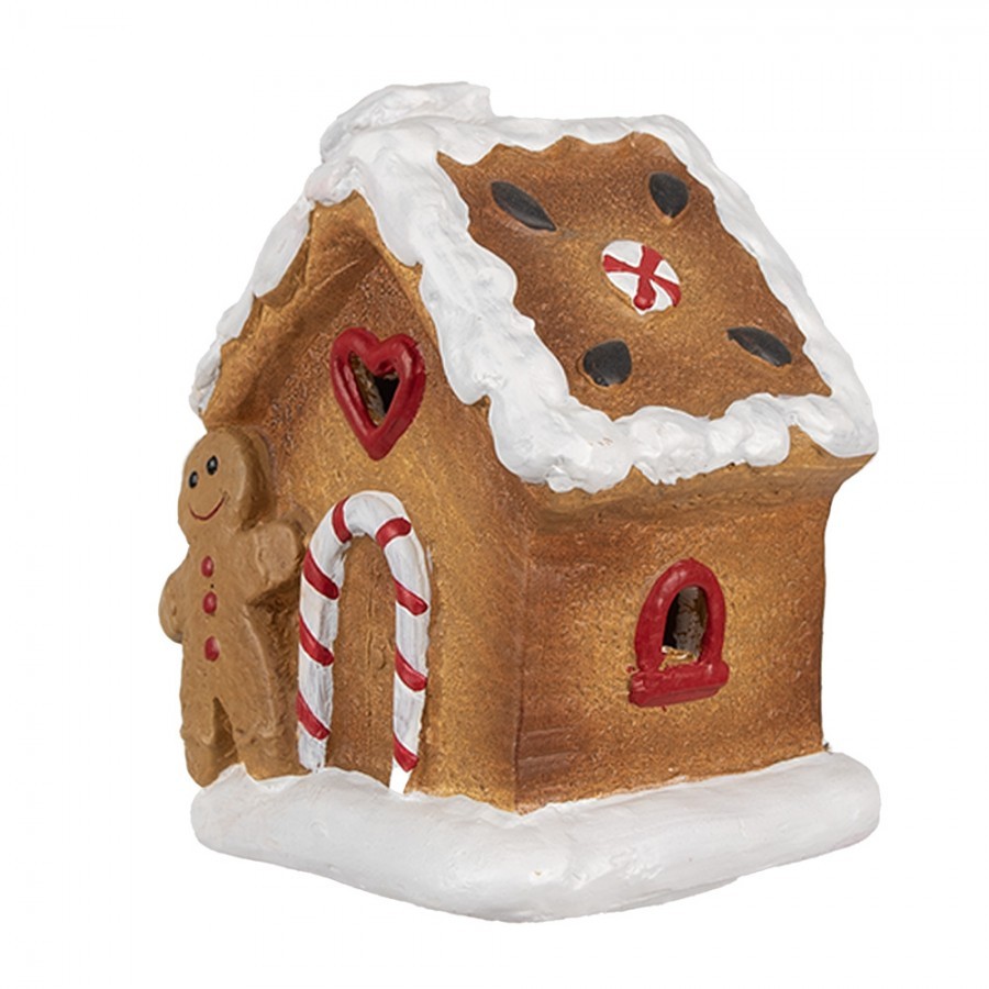 Keramická perníková chaloupka s perníčkem Gingerbread House - 11*7*16 cm