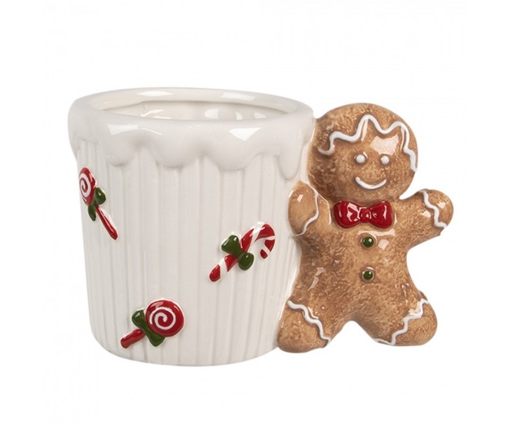 Bílý keramický hrneček Perníček Gingerbread - 15*10*10 cm / 350 ml