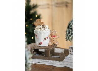 Bílý keramický hrneček Perníček Gingerbread - 15*10*10 cm / 350 ml