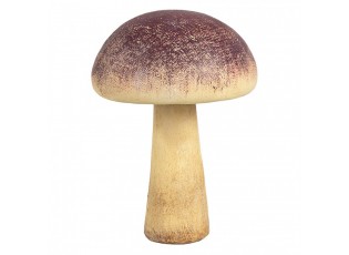 Béžovo-fialová dekorace houba Mushroom - Ø 11*16 cm 