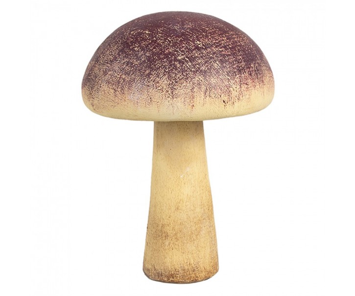 Béžovo-fialová dekorace houba Mushroom - Ø 11*16 cm 