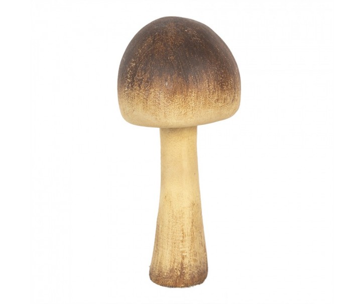 Hnědo-béžová dekorace houba Mushroom - Ø 7*16 cm