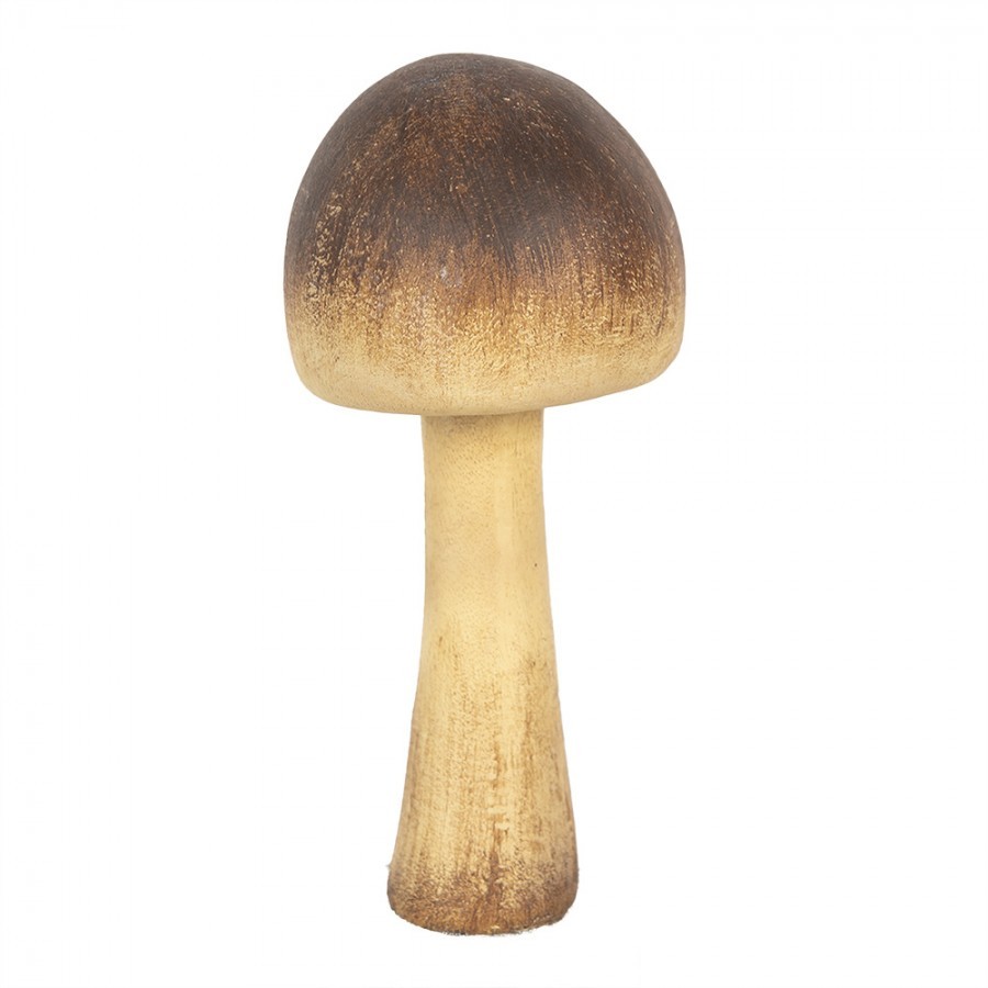 Hnědo-béžová dekorace houba Mushroom - Ø 7*16 cm