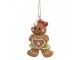 Hnědá vánoční závěsná ozdoba holčička Perníček Gingerbread - 5*1*8 cm