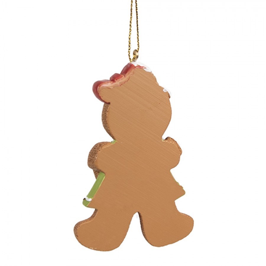 Hnědá vánoční závěsná ozdoba holčička Perníček Gingerbread - 5*1*8 cm