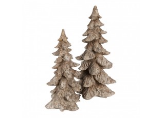 Hnědá dekorace vánoční stromek Christmas Tree - 19*18*36 cm