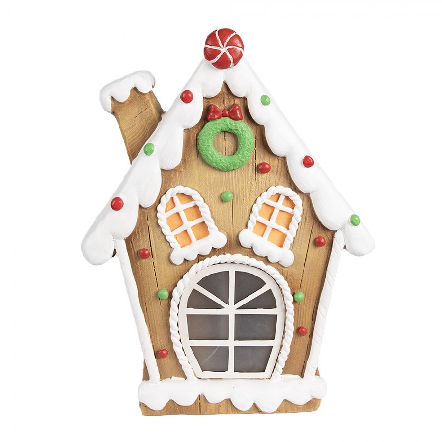 Hnědá svítící perníková chaloupka Gingerbread House - 27*11*36 cm