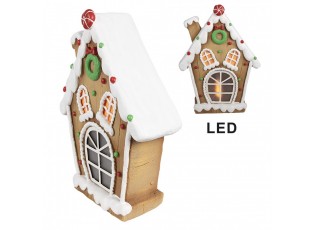 Hnědá svítící perníková chaloupka Gingerbread House - 27*11*36 cm