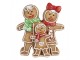 Hnědá vánoční svítící dekorace rodina Perníček Gingerbread - 31*10*35 cm Clayre & Eef