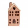 Hnědý porcelánový svítící domek - 6*6*11 cm