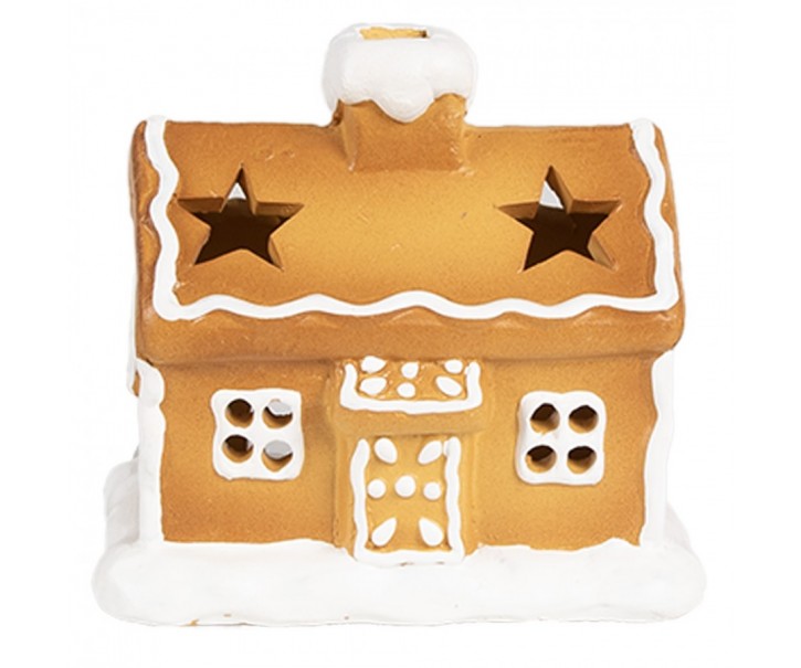 Keramický svícen perníková chaloupka Gingerbread House - 11*8*10 cm