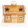 Keramický svícen perníková chaloupka Gingerbread House - 11*8*10 cm Barva: hnědáMateriál: keramikaHmotnost: 0,21 kg