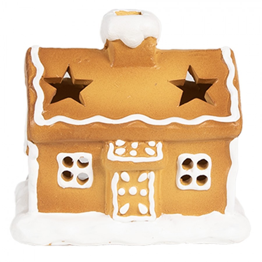 Keramický svícen perníková chaloupka Gingerbread House - 11*8*10 cm