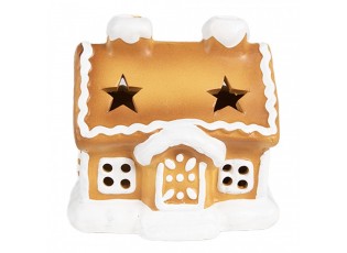 Svítící porcelánová perníková chaloupka Gingerbread House - 11*9*11 cm