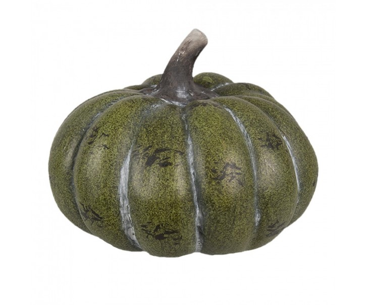 Zelená antik dekorace dýně Pumpkin Carbassa - Ø 14*10 cm 