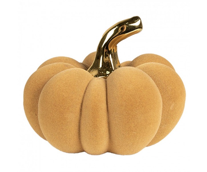 Oranžová keramická dekorace dýně Pumpkin - Ø 15*12 cm