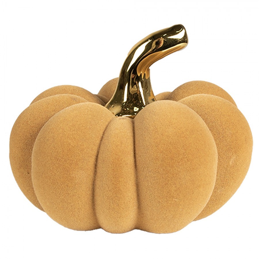 Oranžová keramická dekorace dýně Pumpkin - Ø 15*12 cm