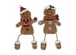 Vánoční dekorace perníčci Gingerbread - 7*2*13/6*2*12 cm