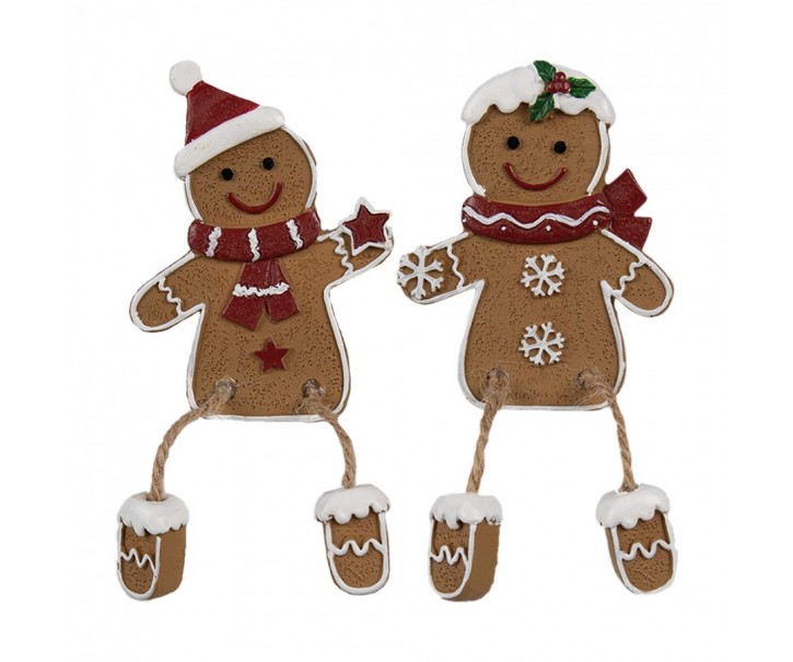 Vánoční dekorace perníčci Gingerbread - 7*2*13/6*2*12 cm