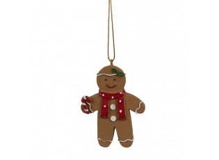 Hnědá vánoční ozdoba Perníček Gingerbread - 5*1*7 cm