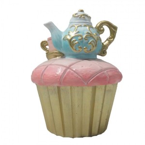 Dekorace Cupcake s konvičkou - 8*11 cm