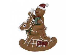 Vánoční dekorace Perníček na houpacím jelínkovi Gingerbread - 11*5*12 cm