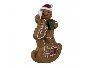 Vánoční dekorace Perníček na houpacím jelínkovi Gingerbread - 11*5*12 cm