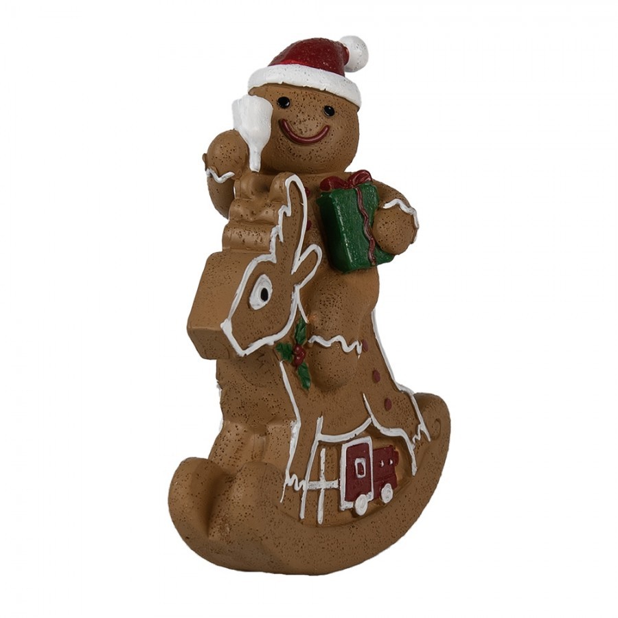 Vánoční dekorace Perníček na houpacím jelínkovi Gingerbread - 11*5*12 cm