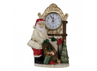 Stolní hodiny s vánoční dekorací Santa Clause - 15*7*22 cm