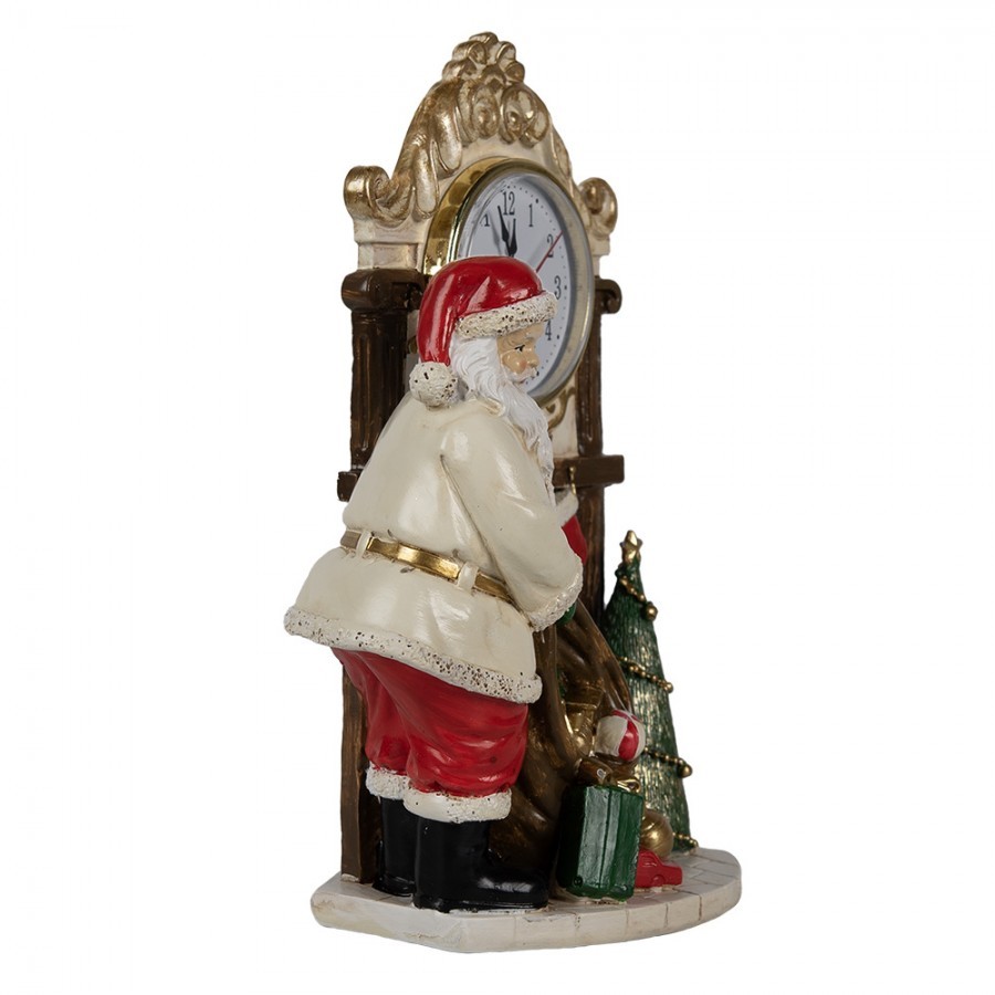 Stolní hodiny s vánoční dekorací Santa Clause - 15*7*22 cm