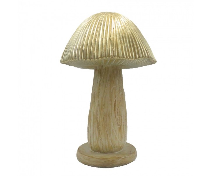 Béžovo-zlatá dekorace houba Mushroom - Ø 13*20 cm 