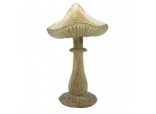 Béžovo-zlatá dekorace houba Mushroom - 11*9*15 cm